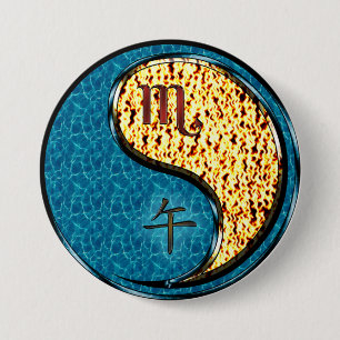 Scorpio & Fire Horse 7.5 Cm Round Badge