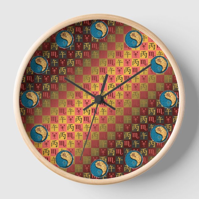 Scorpio & Fire Horse Clock (Front)