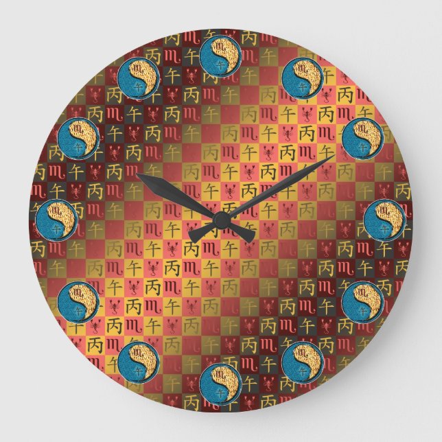 Scorpio & Fire Horse Large Clock (Front)