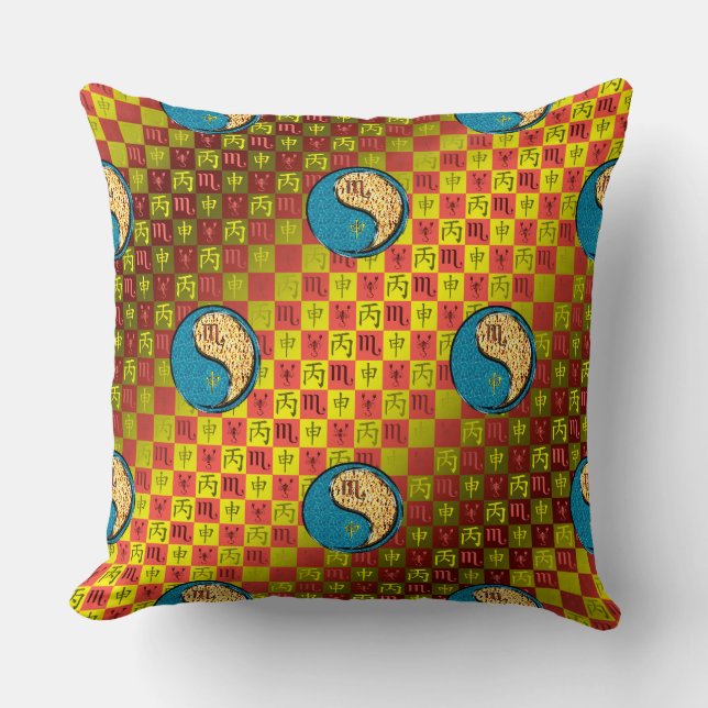 Scorpio & Fire Monkey Cushion (Front)