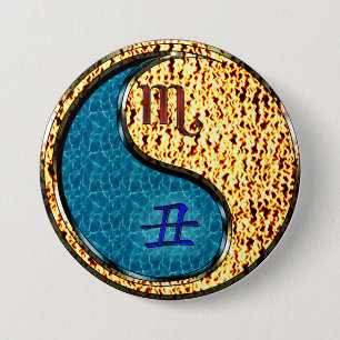 Scorpio & Fire Ox 7.5 Cm Round Badge