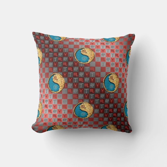Scorpio & Fire Rabbit Cushion (Front)