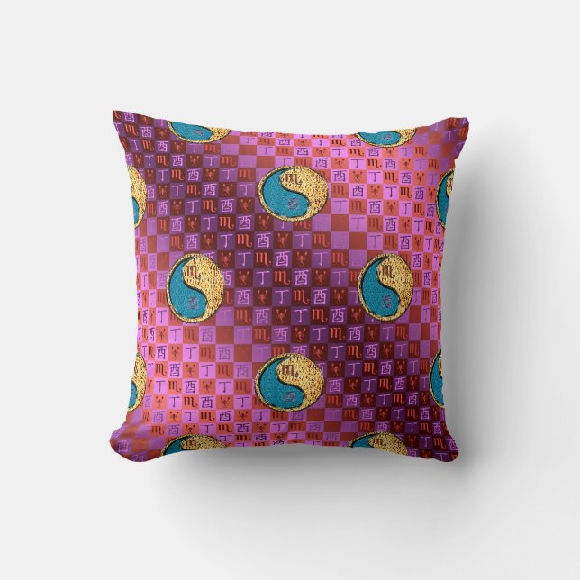 Scorpio & Fire Rooster Cushion (Front)