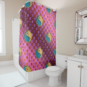 Scorpio & Fire Rooster Shower Curtain
