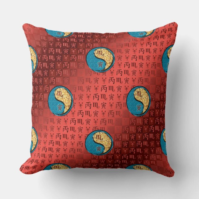Scorpio & Fire Tiger Cushion (Front)