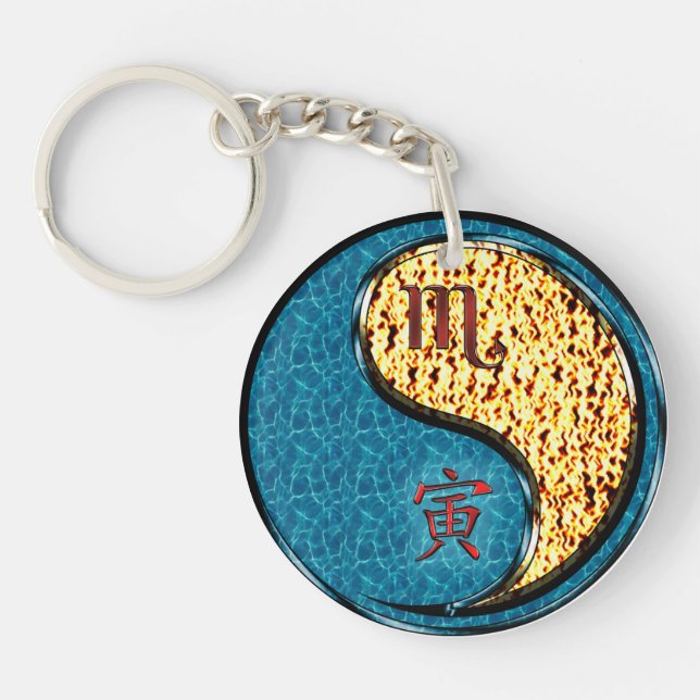 Scorpio & Fire Tiger Key Ring (Front)