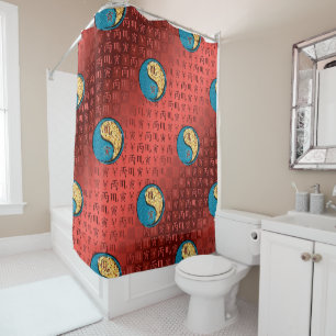 Scorpio & Fire Tiger Shower Curtain