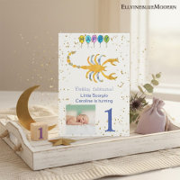 Scorpio First Birthday Gold, Balloons & Photo