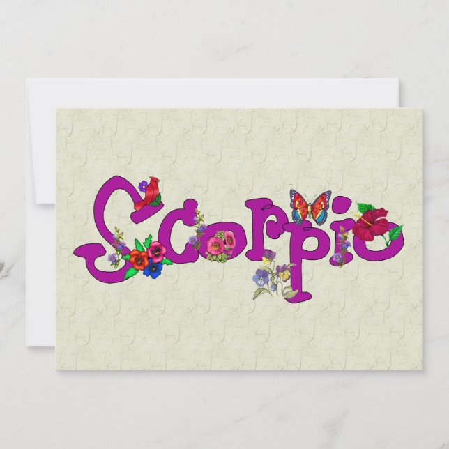 Scorpio Flowers Invitation (Front)