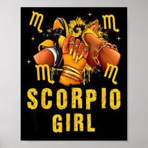 Scorpio Girl Birthday Black Woman High Heel Scute  Poster