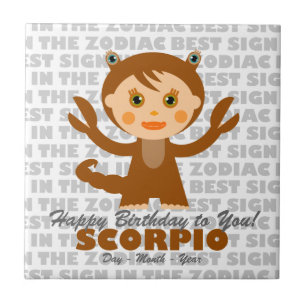 Scorpio Happy Birthday Tile