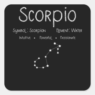 Scorpio Horoscope Astrology Star Sign Birthday Square Sticker