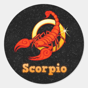 Scorpio illustration classic round sticker