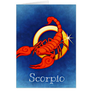Scorpio in Blue Greeting Card