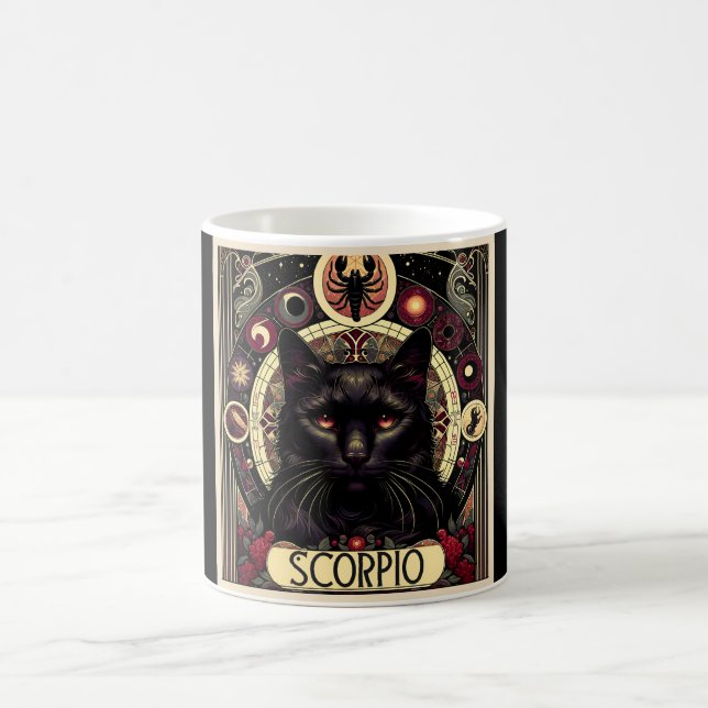 Scorpio Intense Cat Zodiac Coffee Mug (Center)