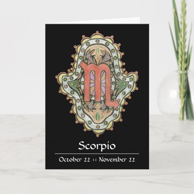 Scorpio Khamsa Note Card (Front)
