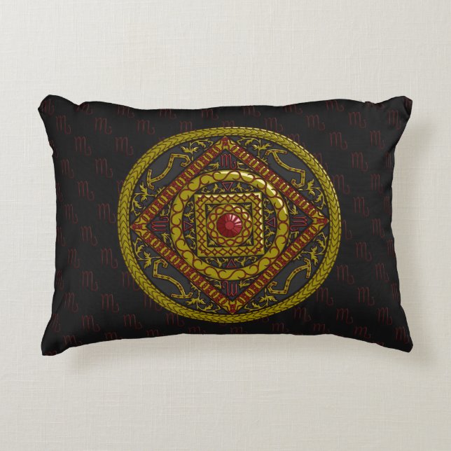 Scorpio Mandala Accent Pillow (Front)