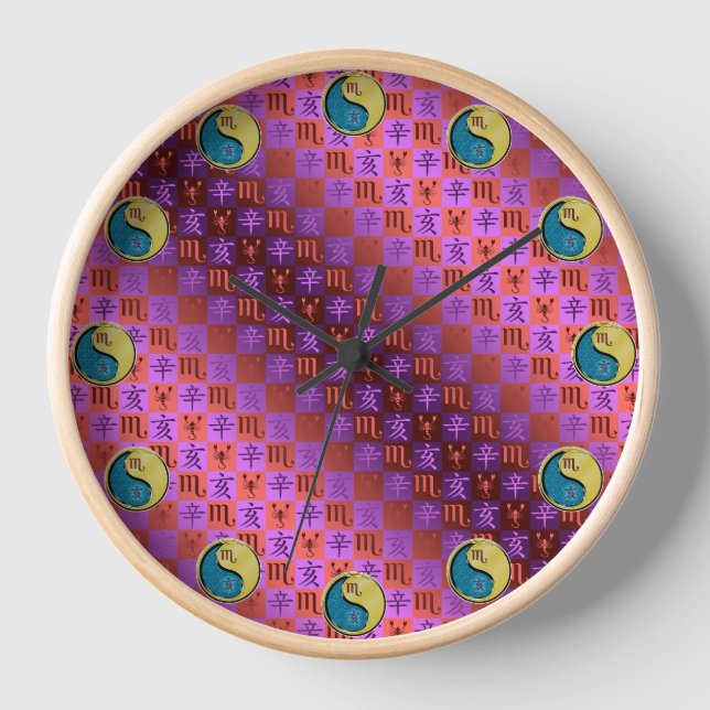 Scorpio & Metal Boar Clock (Front)