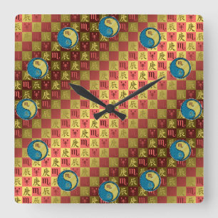 Scorpio & Metal Dragon Square Wall Clock