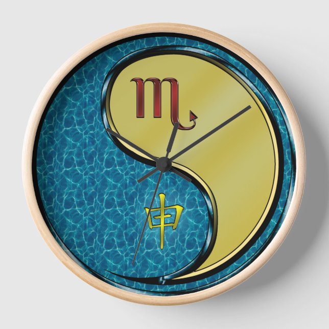 Scorpio & Metal Monkey Clock (Front)