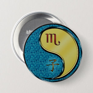 Scorpio & Metal Rat 7.5 Cm Round Badge