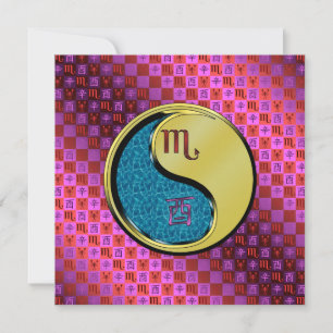 Scorpio & Metal Rooster Card