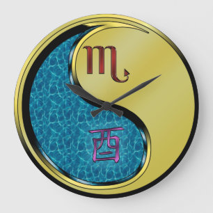 Scorpio & Metal Rooster Large Clock