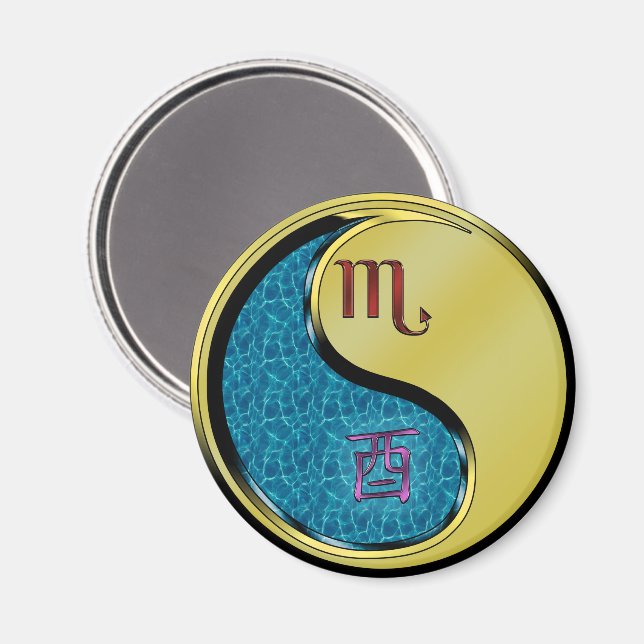 Scorpio & Metal Rooster Magnet (Front/Back)