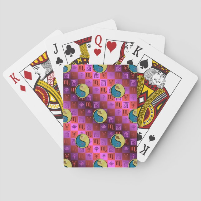 Scorpio & Metal Rooster Playing Cards (Back)