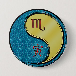 Scorpio & Metal Tiger 7.5 Cm Round Badge