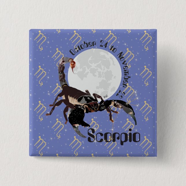 Scorpio October 24 to November 22 Button (Front)