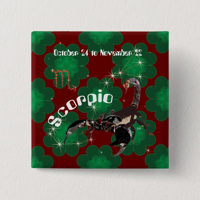 Scorpio October 24 to November 22 Button (Front)