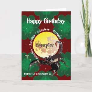 Scorpio October 24 to November 22 Greeting Card