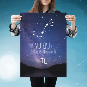Scorpio Personalised Zodiac Constellation Poster