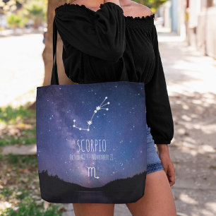 Scorpio   Personalised Zodiac Constellation Tote Bag