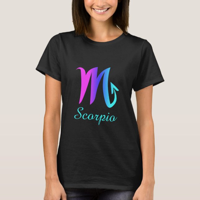 Scorpio Pink Purple Blue Horoscope Sign T-Shirt (Front)
