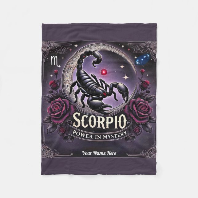 Scorpio “Power in Mystery” Fleece Blanket (Front)