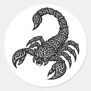 Scorpio Scorpion Sigil — Mythic Zodiac Inkwork Classic Round Sticker
