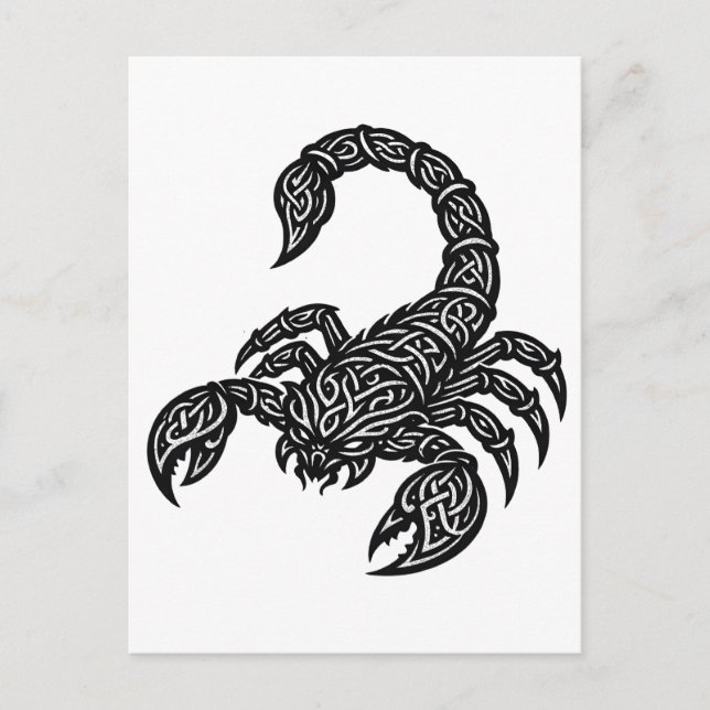 Scorpio Scorpion Sigil — Mythic Zodiac Inkwork Postcard (Front)