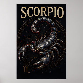 Scorpio Scorpion Zodiac Celestial Astrology Symbol Poster