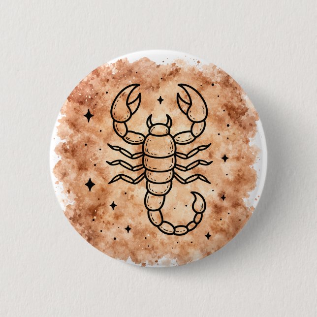 Scorpio Sign 6 Cm Round Badge (Front)