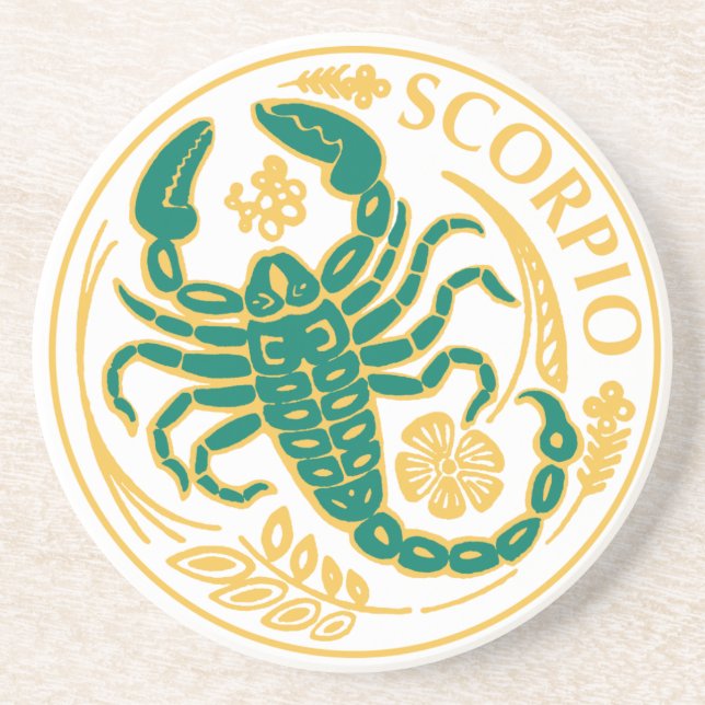 Scorpio Sign of the Zodiac on a Coaster (Front)