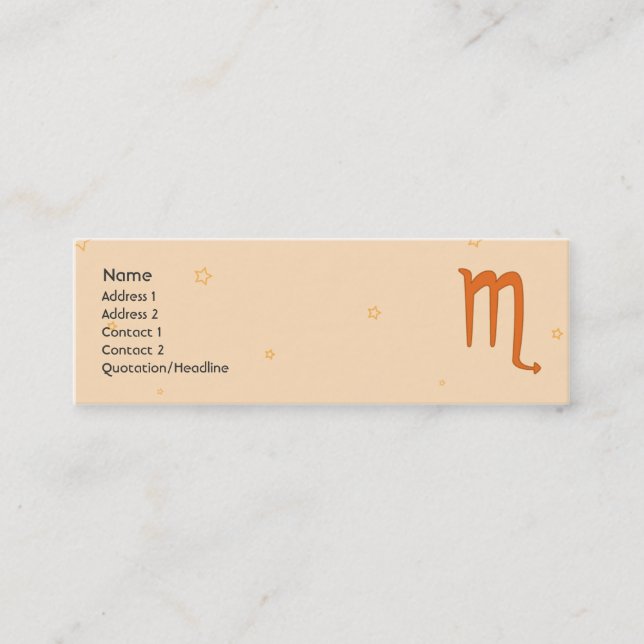Scorpio - Skinny Mini Business Card (Front)