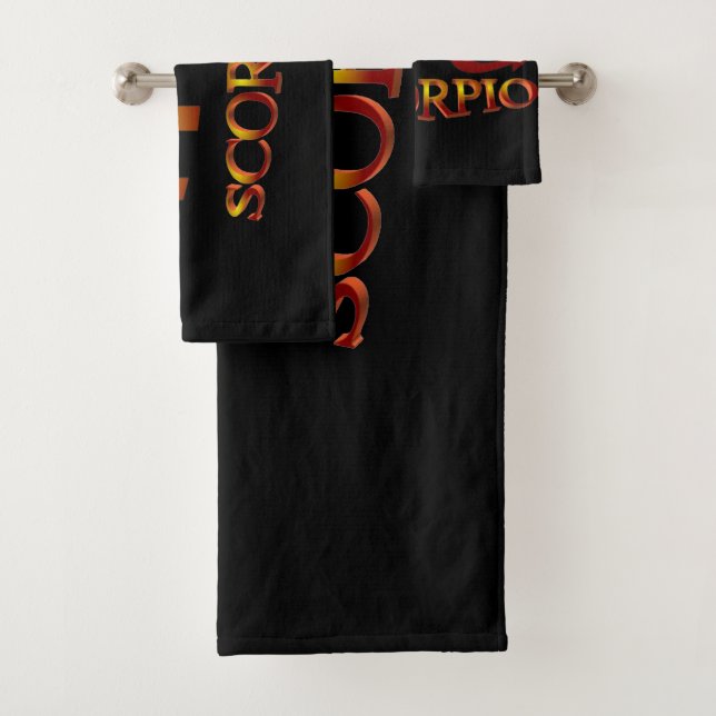Scorpio Star Gold Bath Towel Set (Insitu)