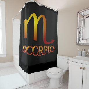 Scorpio Star Gold Shower Curtain
