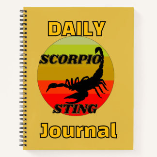 Scorpio sting on vintage sunset-horoscope, journal