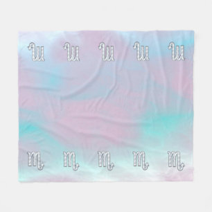 Scorpio Symbol in Mother of Pearl Style Decor Fleece Blanket