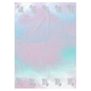 Scorpio Symbol in Mother of Pearl Style Decor Tablecloth