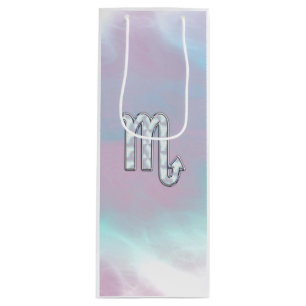 Scorpio Symbol in Mother of Pearl Style Decor Wine Gift Bag