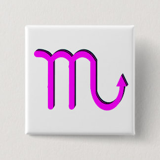 Scorpio Symbol Pink 15 Cm Square Badge